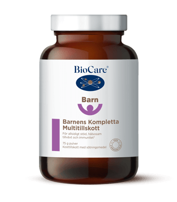 Burk med BioCare Barnens Kompletta Multitillskott Burk med BioCare Barnens Kompletta Multitillskott