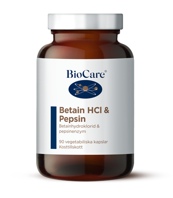 BioCare Betain HCL & Pepsin 90 kapslar