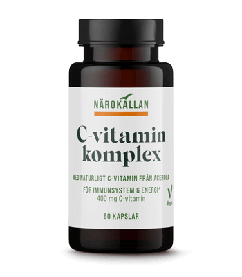 Bottle with Närokällan C-vitamin complex Bottle with Närokällan C-vitamin complex
