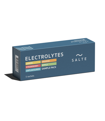 Salte Electrolytes sample pack med fem dospåsar i olika smaker