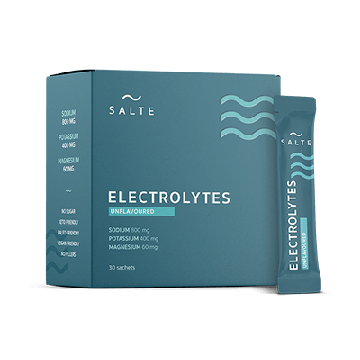 Förpackning med Salte Elektrolyter naturell, låda med dospåsar