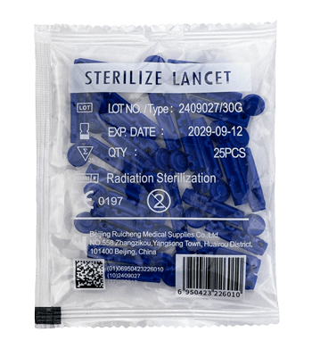 Bag with eBketone lancets